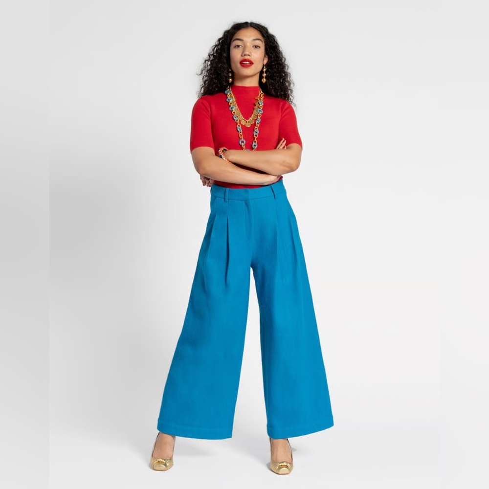 Frances Valentine Bossy Pant Wool, Turquoise
